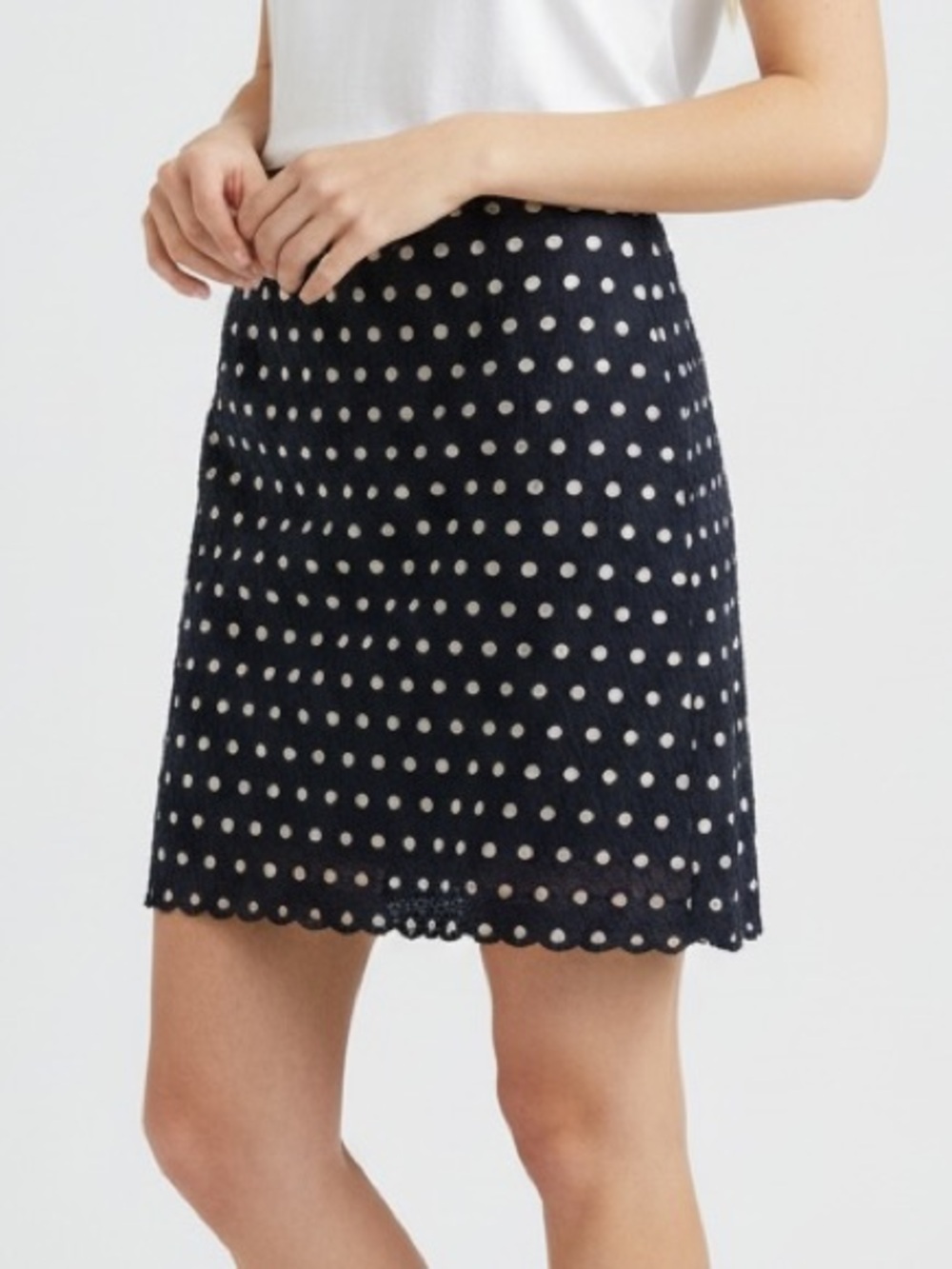 LOFT Eyelet Lace Overlay Pencil Skirt